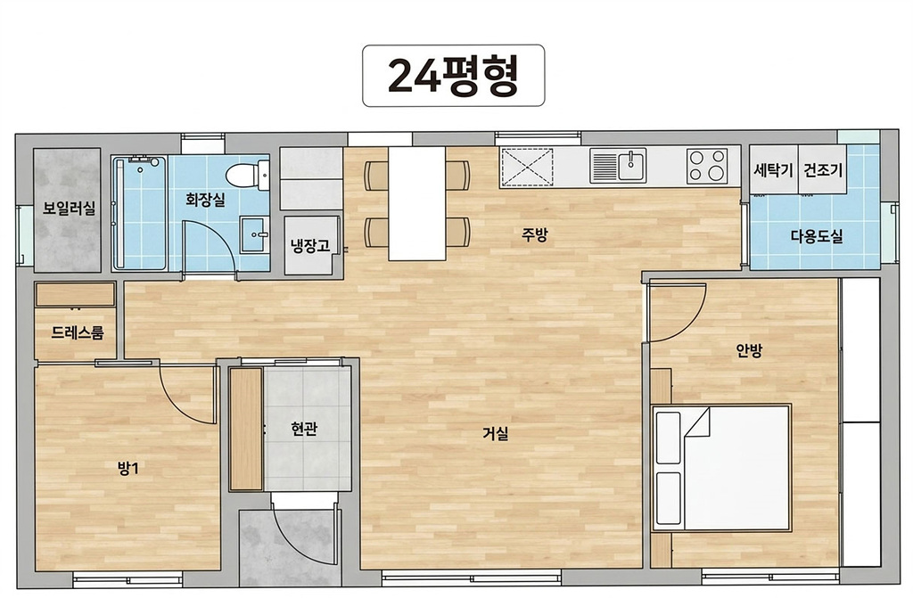 해담은 사랑채 24평형 평면도